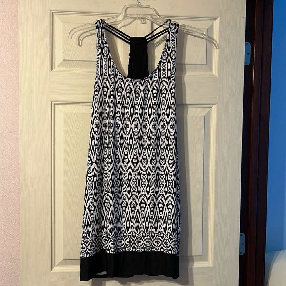 Apt. 9 Nightgown Sleeveless Black & White Aztec XXL